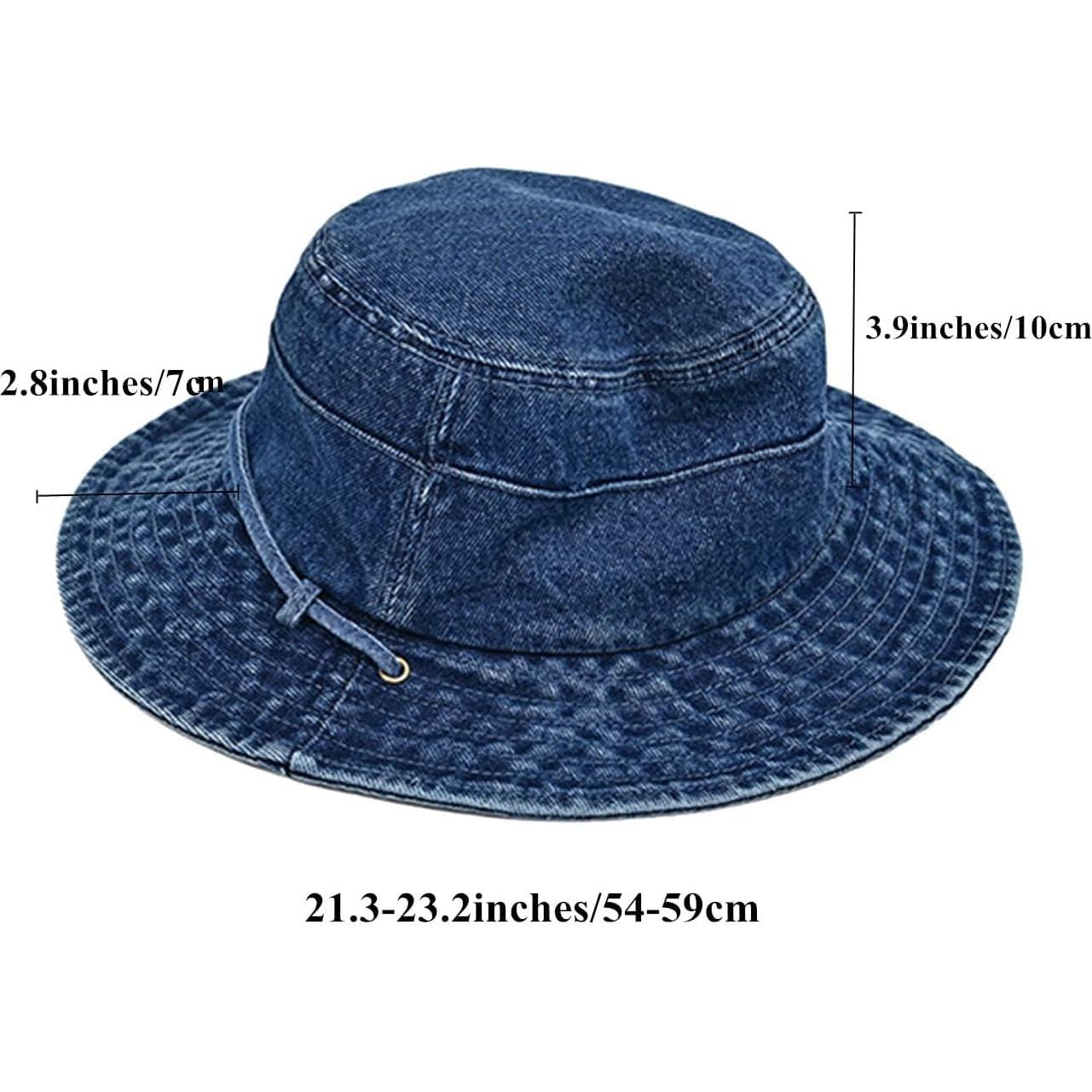 Sombrero de Cubo Plegable Algodón Denim Azul Oscuro UV50