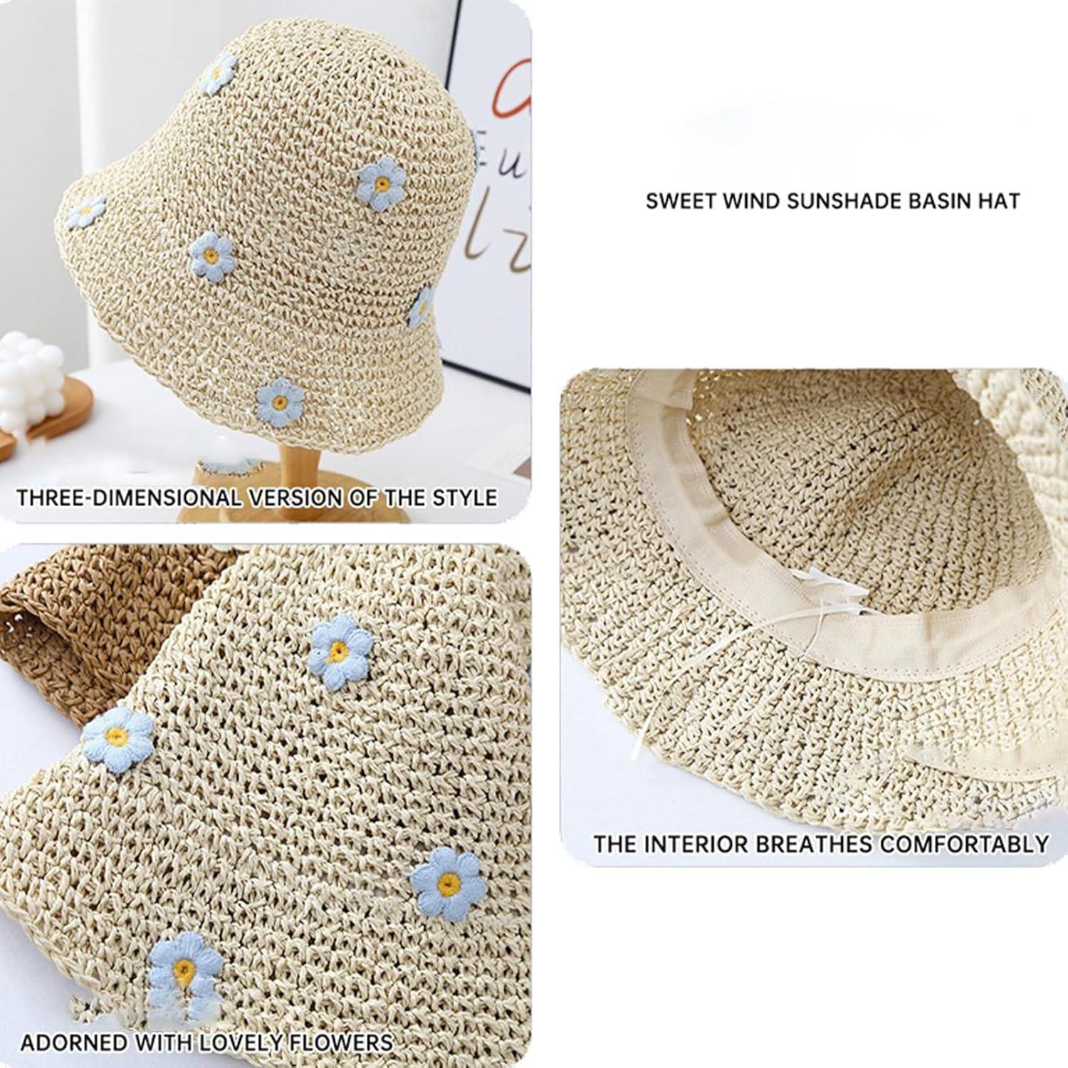 Sombrero de Sol de Paja Busnos para Mujeres - Plegable y Ligero