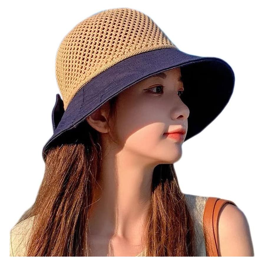 Sombrero de sol UV transpirable para mujer - ala ancha cian