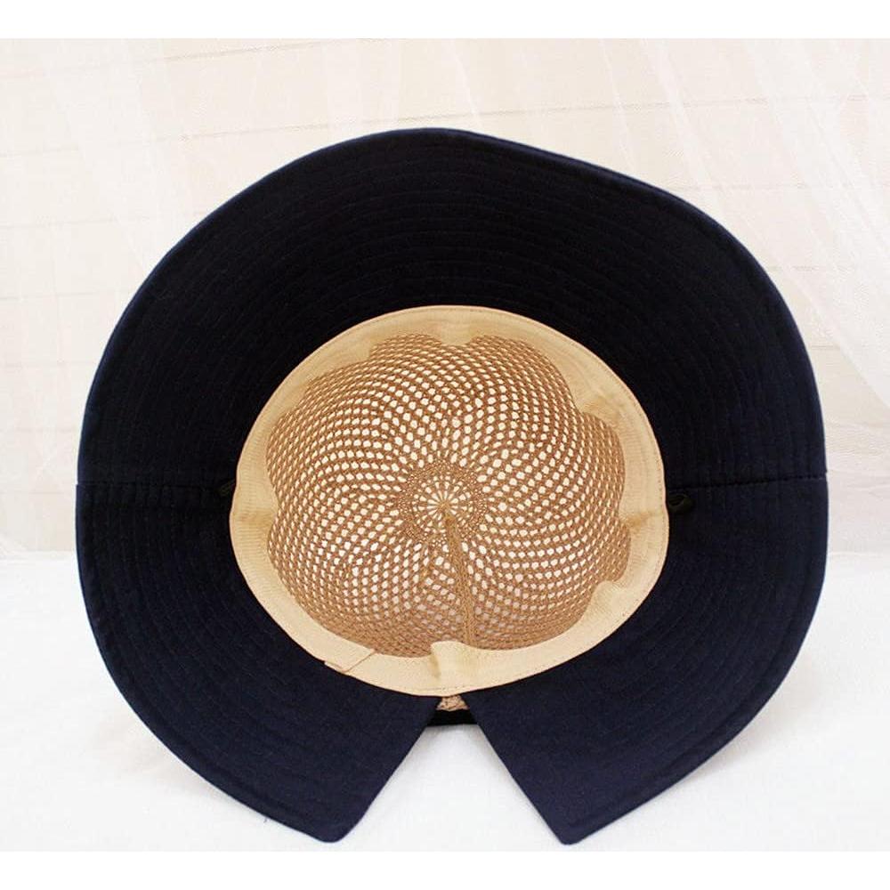 Sombrero de sol UV transpirable para mujer - ala ancha cian