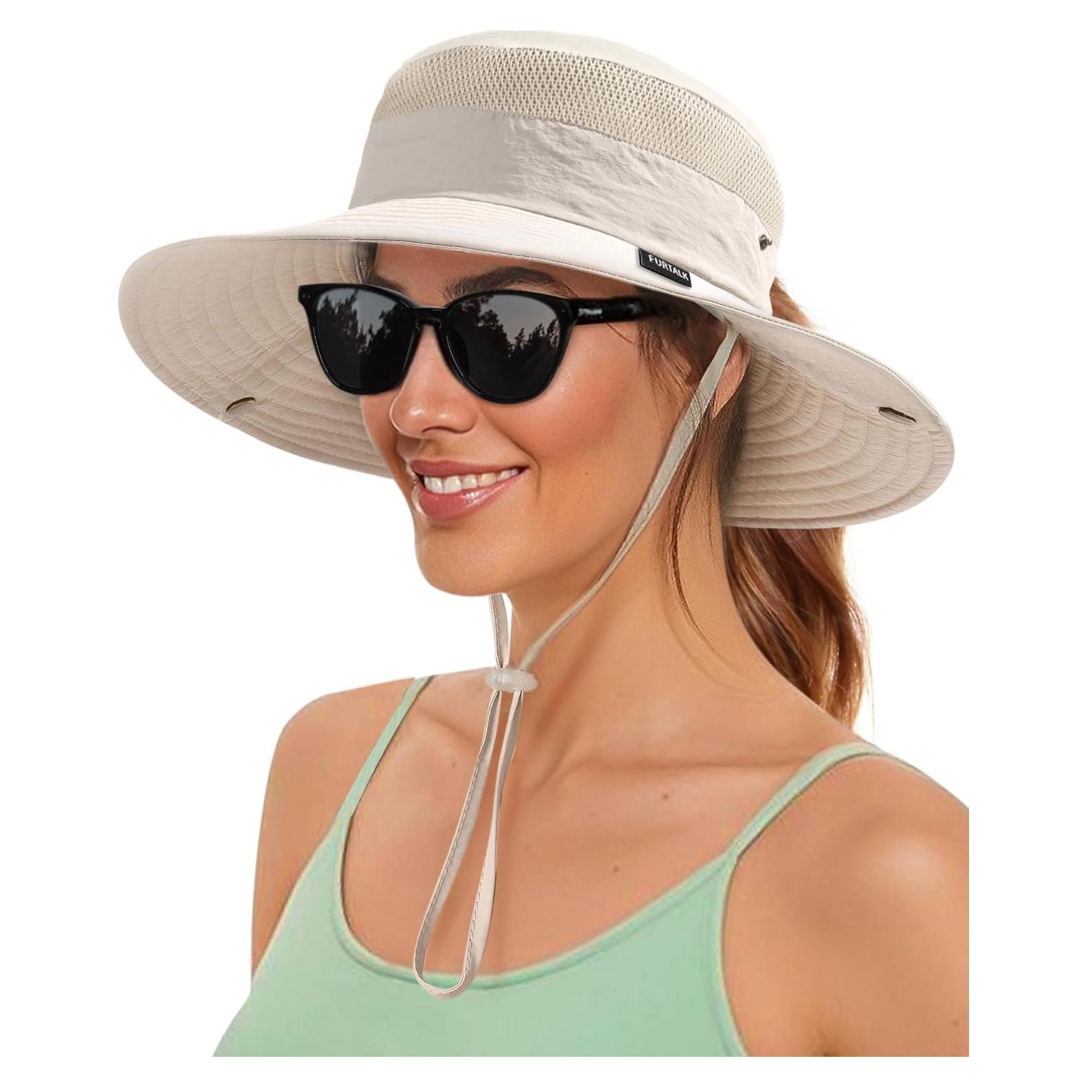 Sombrero FURTALK para Mujeres Plegable con Protección UV Beige