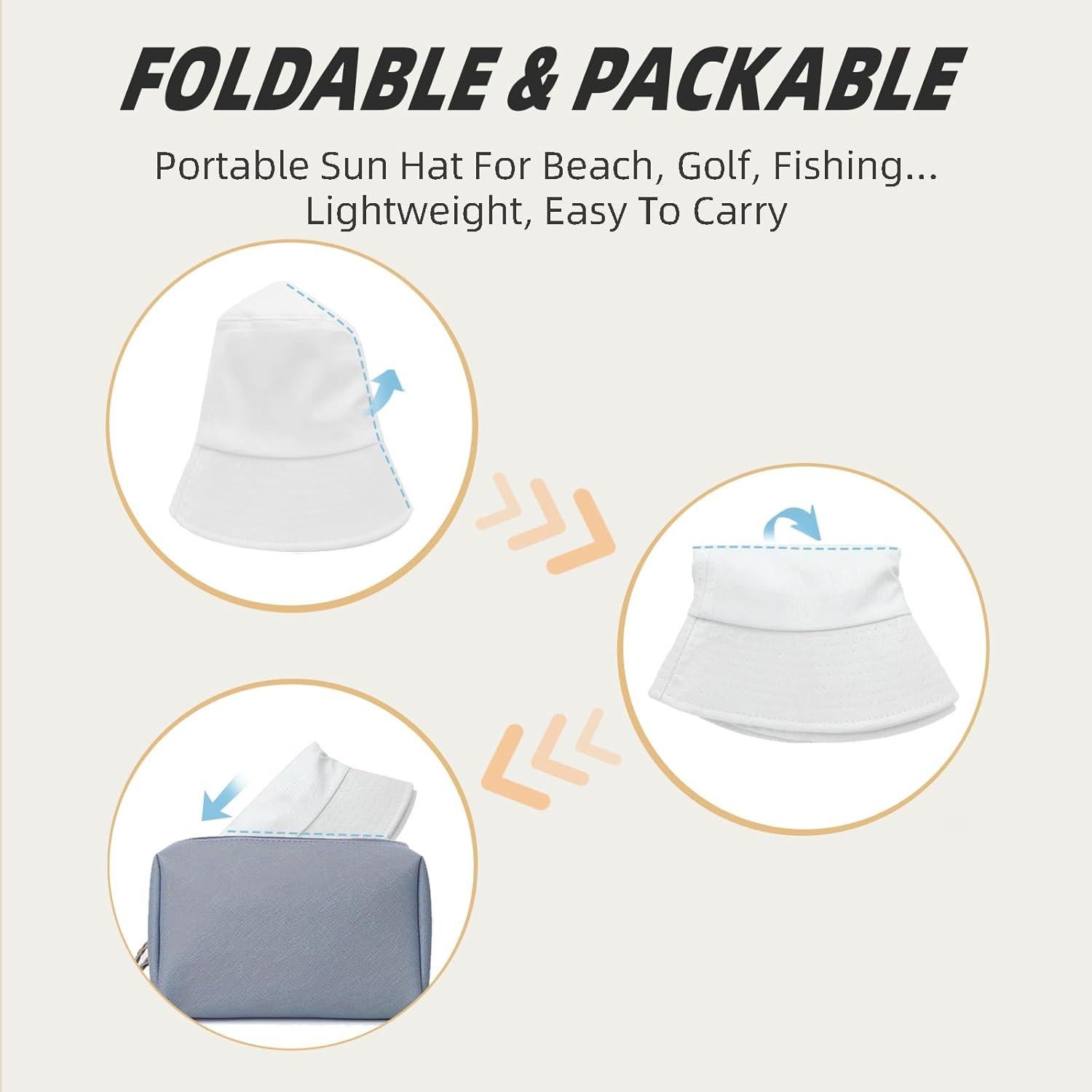 Sombrero de Cubo Bordado Algodón UPF 50+ Unisex Verano