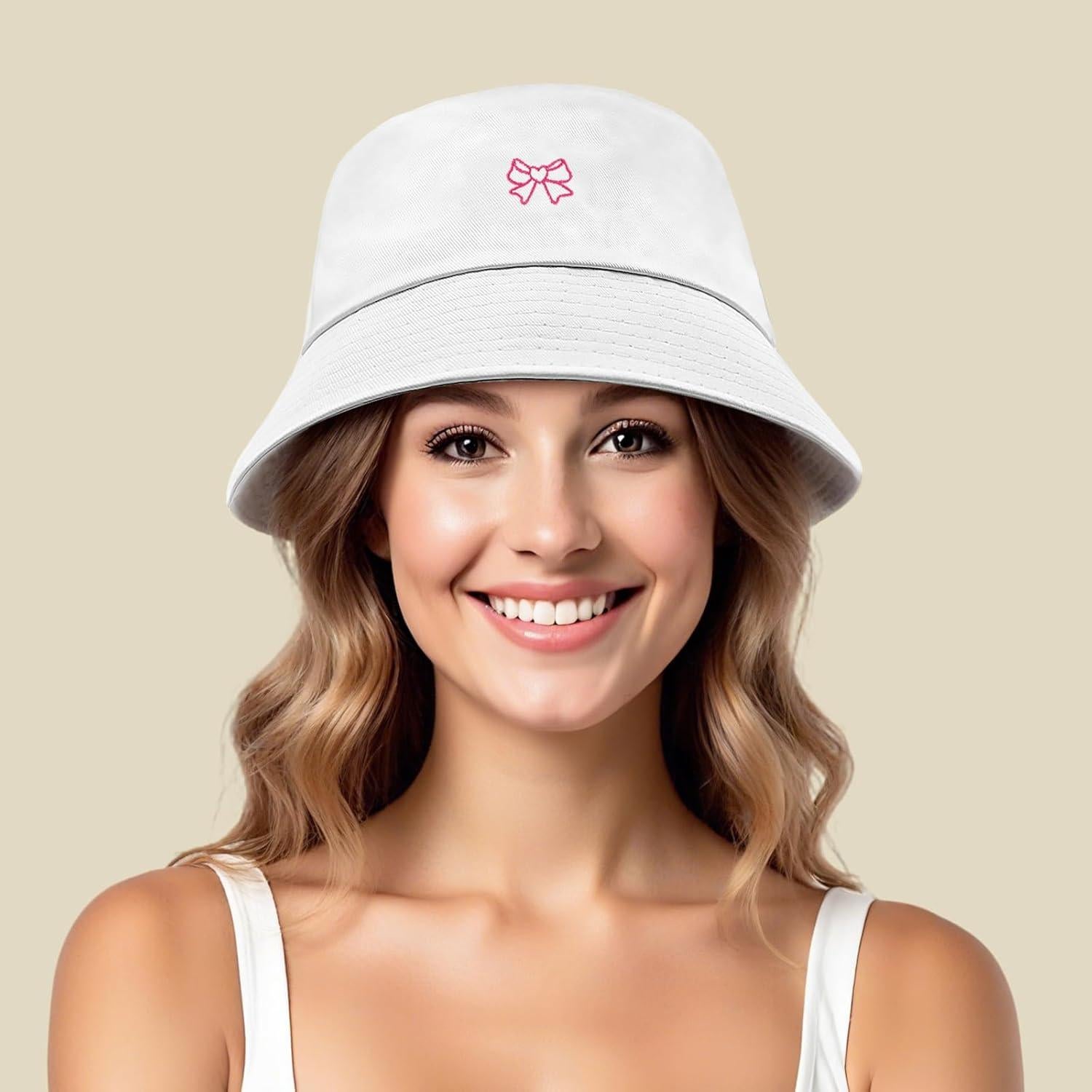 Sombrero de Cubo Bordado Algodón UPF 50+ Unisex Verano