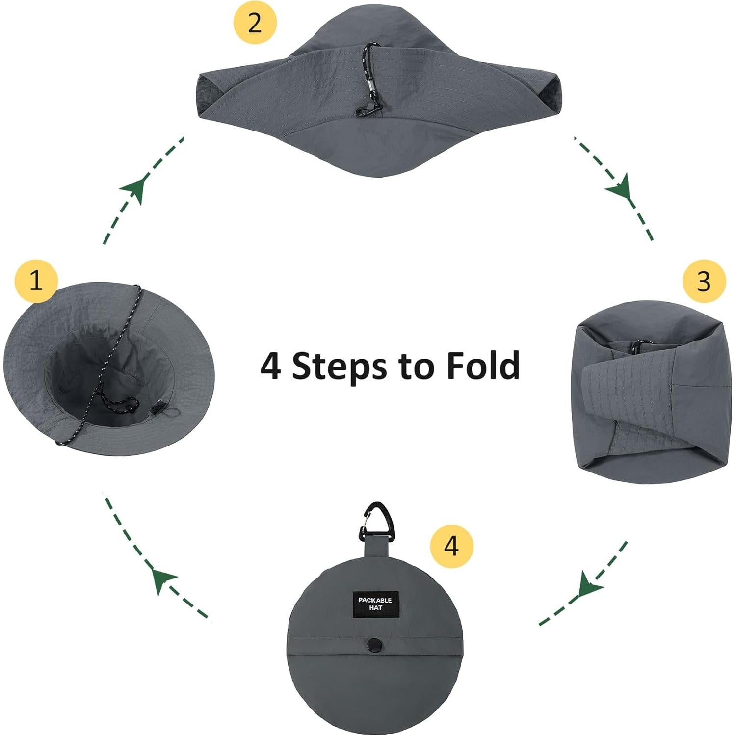 Sombrero de Cubo Impermeable Zando UPF 50+ Plegable Unisex