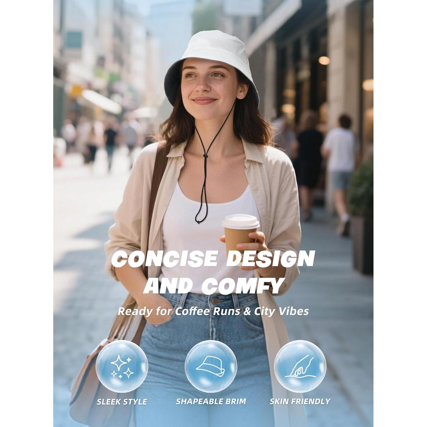 Cooling Bucket Hat for Women Men,Lightweight Wide Brim Sun Hat for Beach,Golf, Fishing,Moisture-Wicking&Foldable