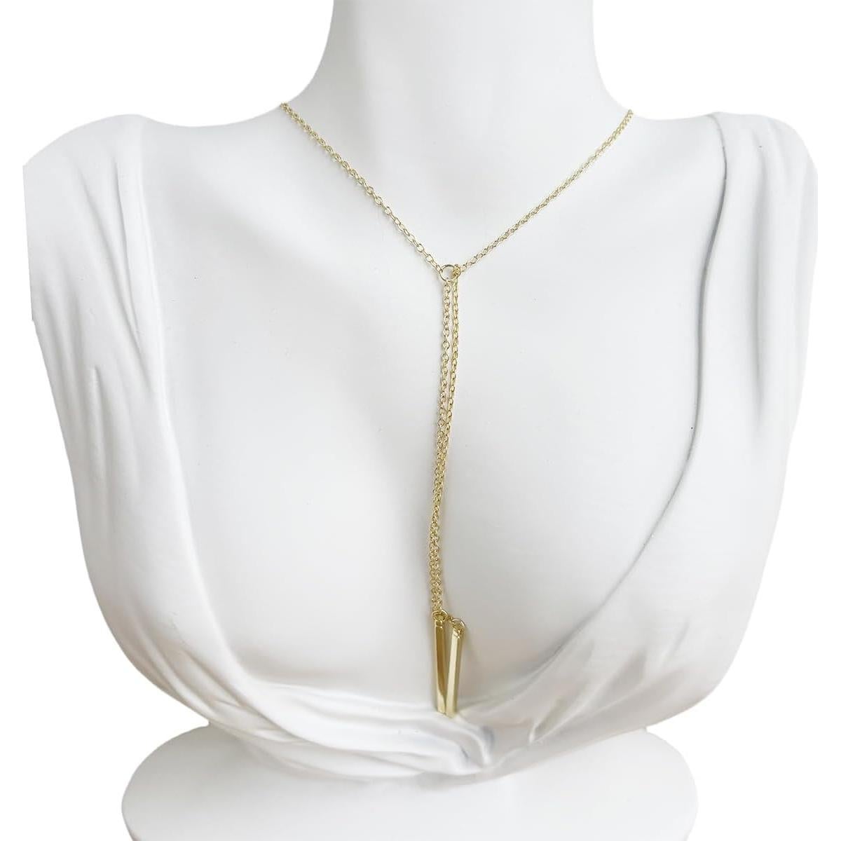 Collar Largo de Oro 14K para Mujeres Choker Minimalista