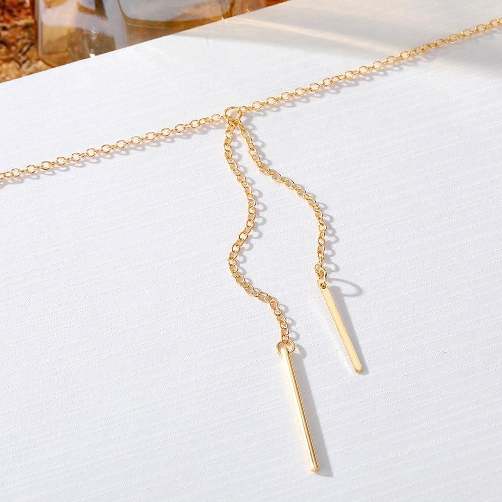 Collar Largo de Oro 14K para Mujeres Choker Minimalista