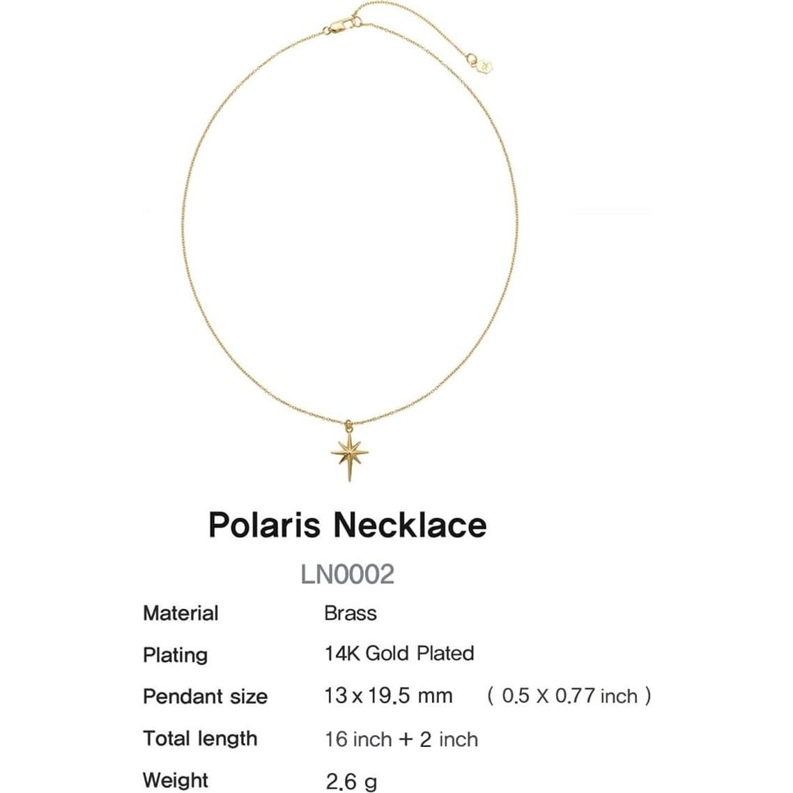 Collar de cadena en capas oro 14K Semper.L con colgante estrella