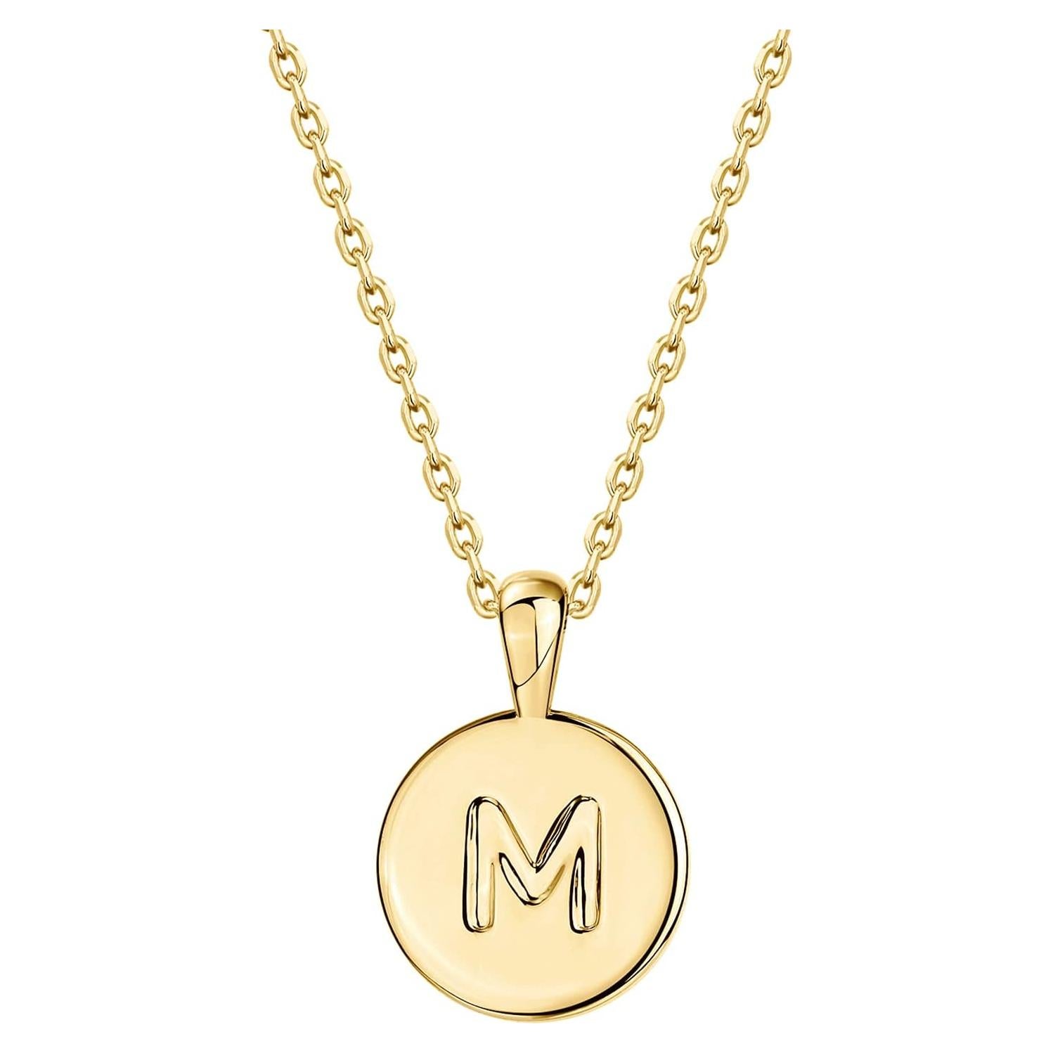 Collar de Iniciales de Oro 14K PAVOI para Mujeres 45.72 cm