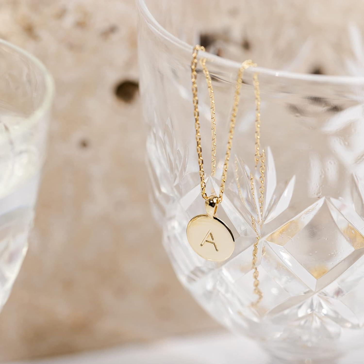 Collar de Iniciales de Oro 14K PAVOI para Mujeres 45.72 cm