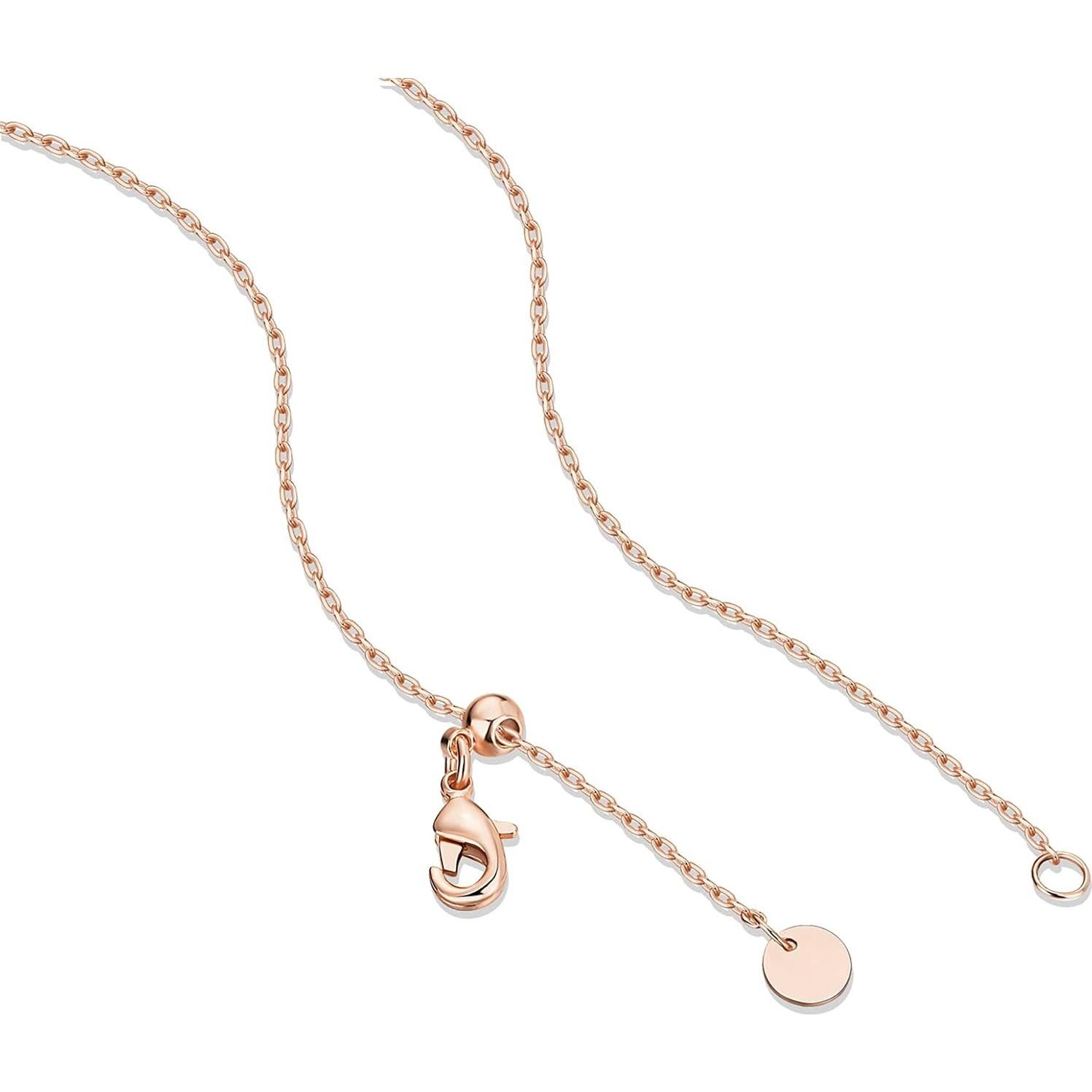 Collar de Colgante de Moneda Grabada PAVOI Oro Rosa 14K 40.6 cm