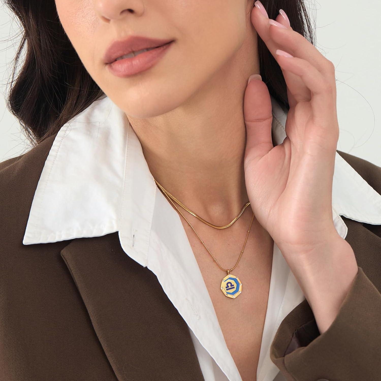 Collar Zodiacal Libra LETFLY Oro 18K con Zirconia Cubica