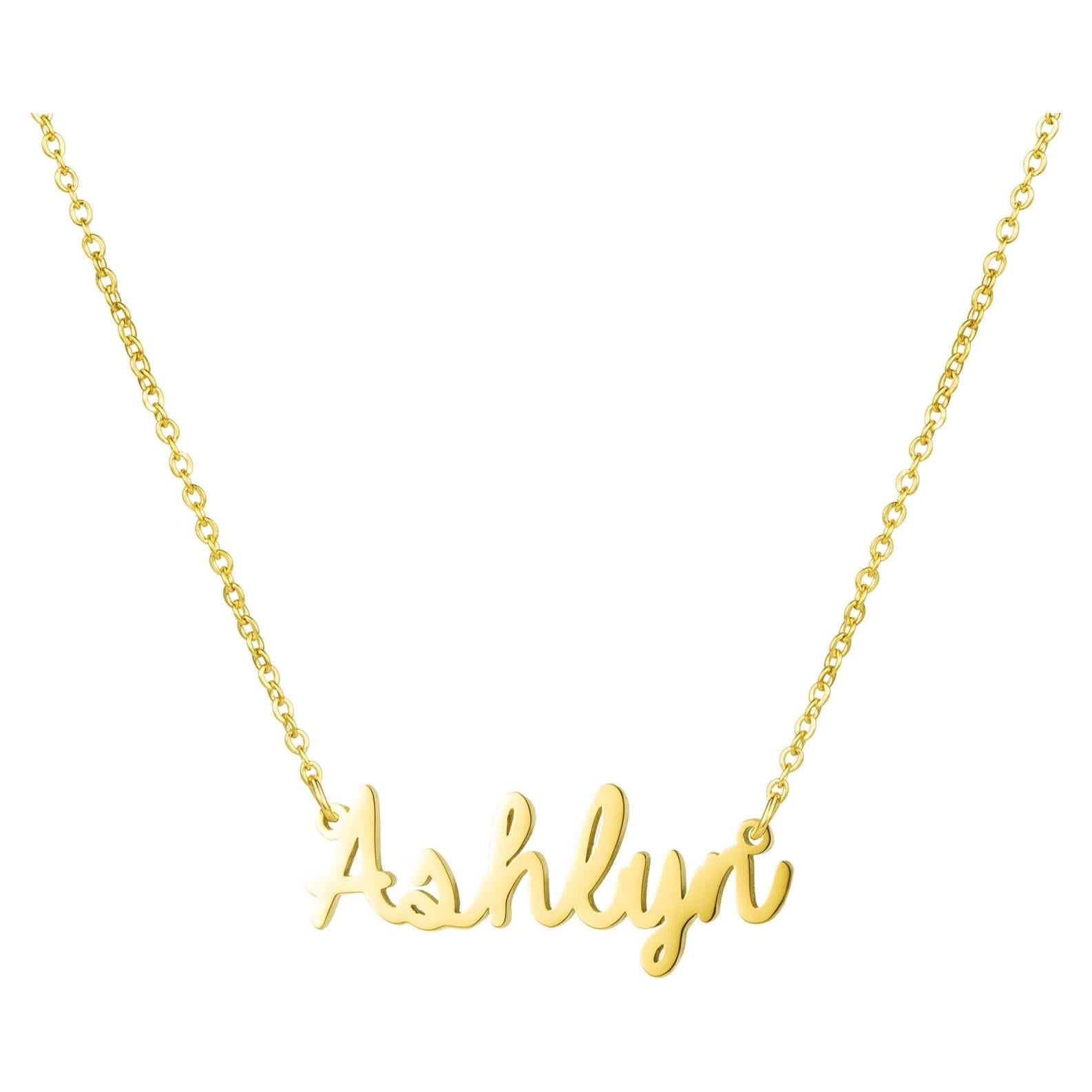 Collar Personalizado Awegift Baño de Oro 18K para Mujeres