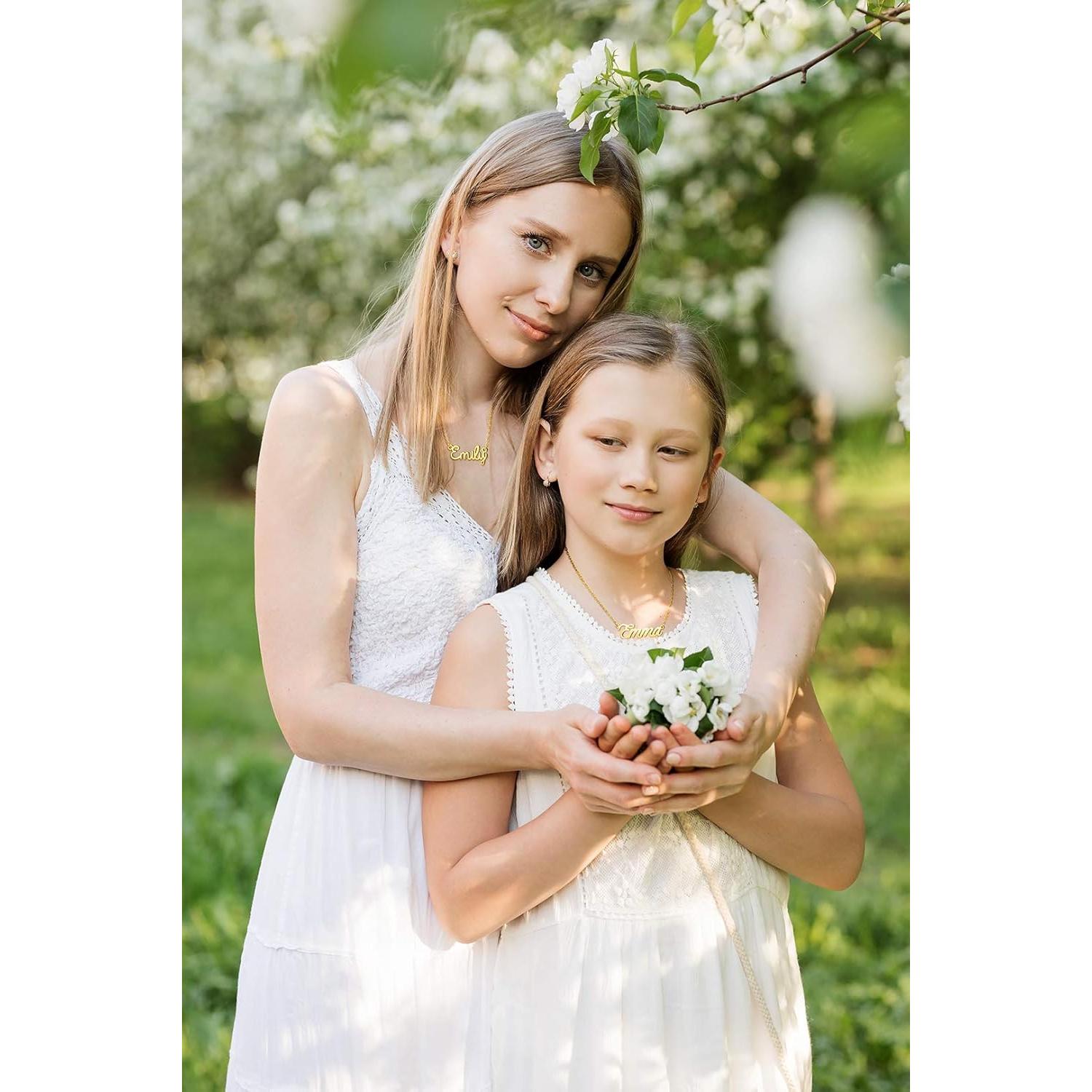 Collar Personalizado Awegift Baño de Oro 18K para Mujeres