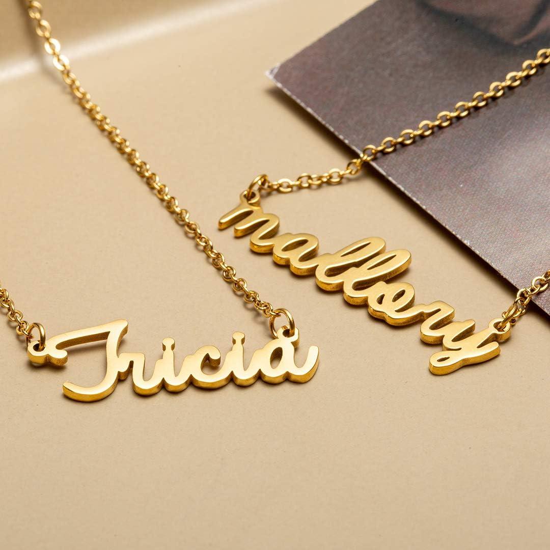 Collar Personalizado Awegift Baño de Oro 18K para Mujeres