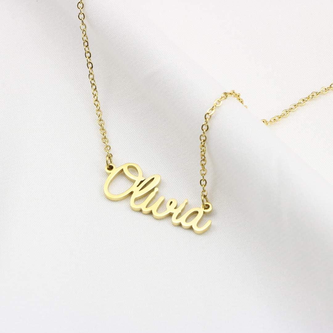 Collar Personalizado Awegift Baño de Oro 18K para Mujeres