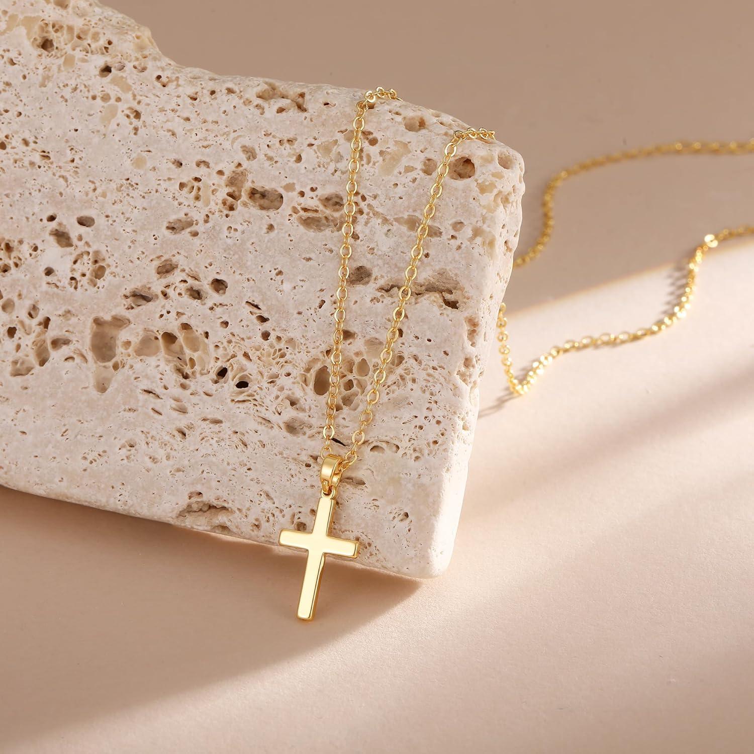 Collar Colgante Cruz ASCOMY Oro 14K para Mujeres 40 cm