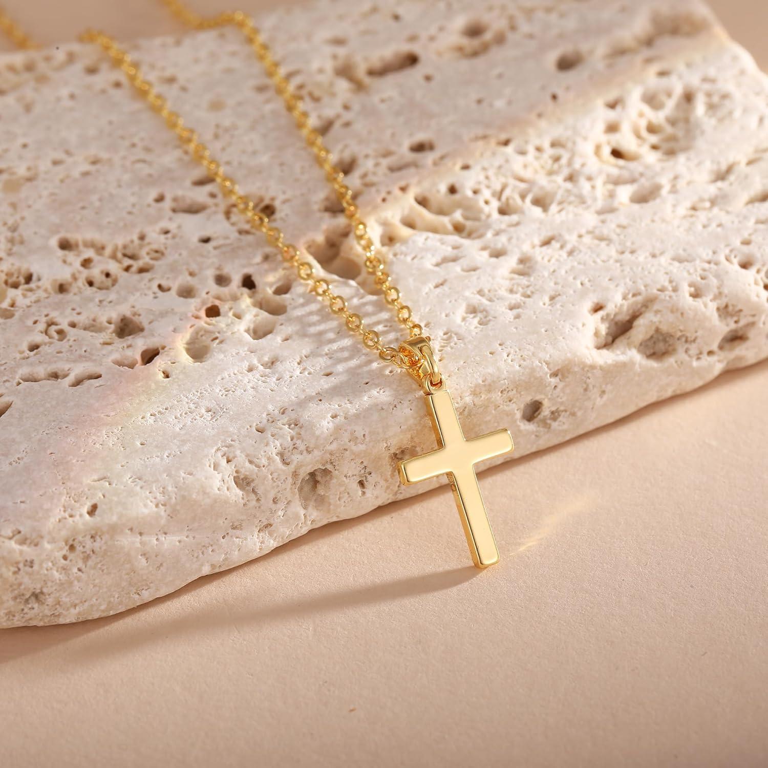 Collar Colgante Cruz ASCOMY Oro 14K para Mujeres 40 cm