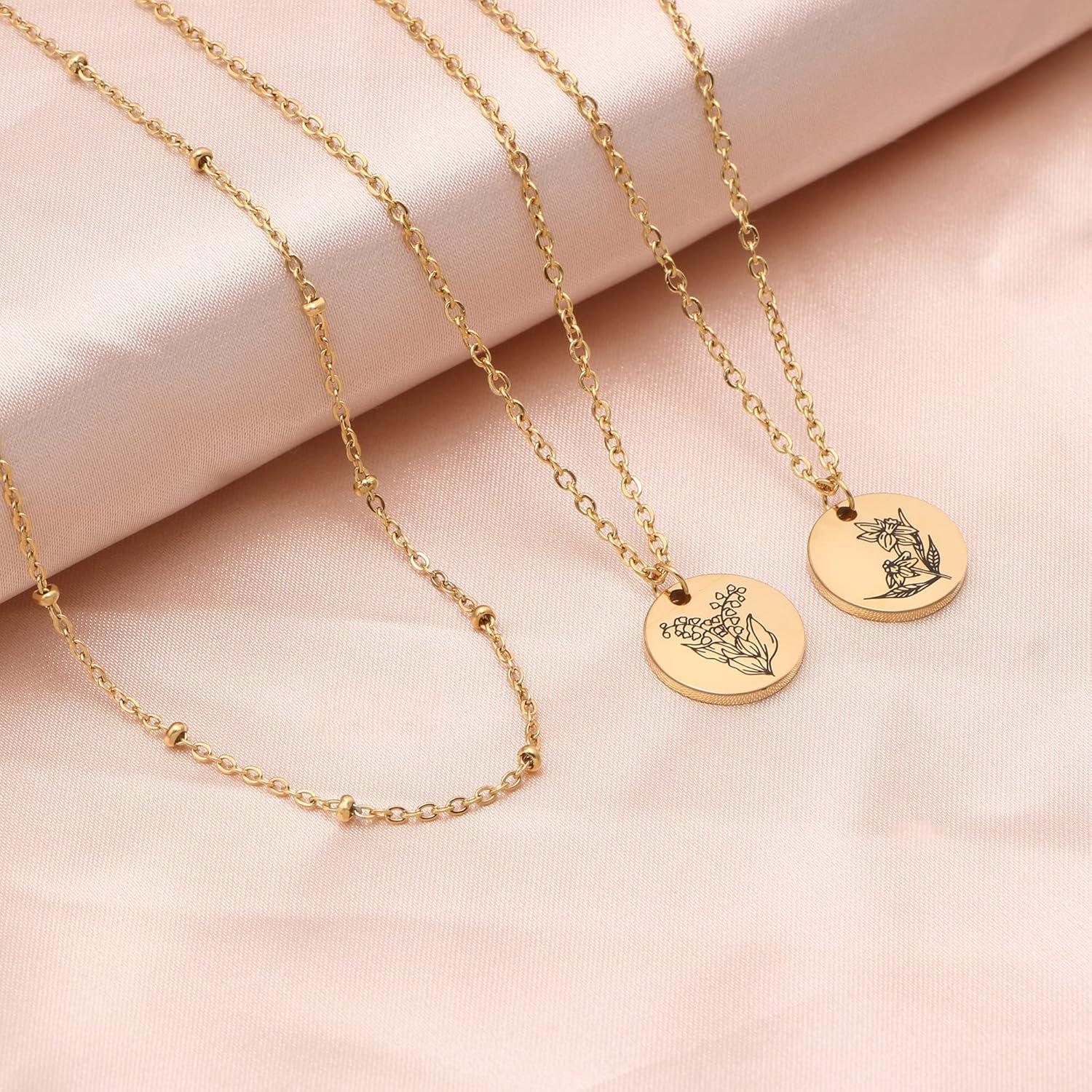 Collar Colgante Oro 18K Mayo Lirio de los Valles Minimalista