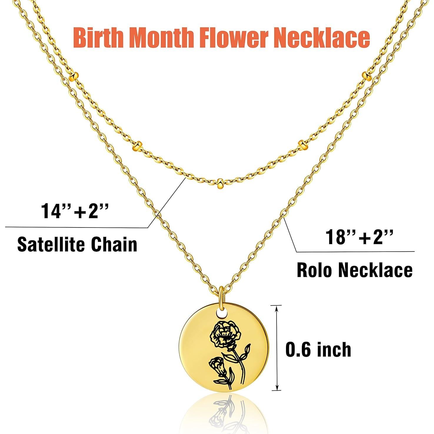 Collar Colgante Oro 18K Mayo Lirio de los Valles Minimalista