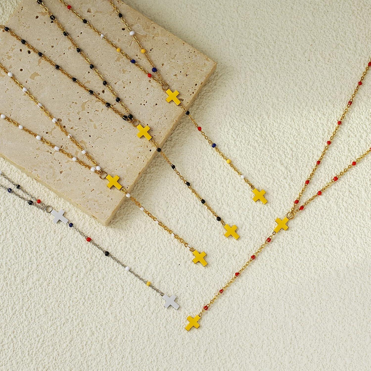 Collar Lariat en Y Kyazeo Oro 18K Acero Inoxidable Ajustable