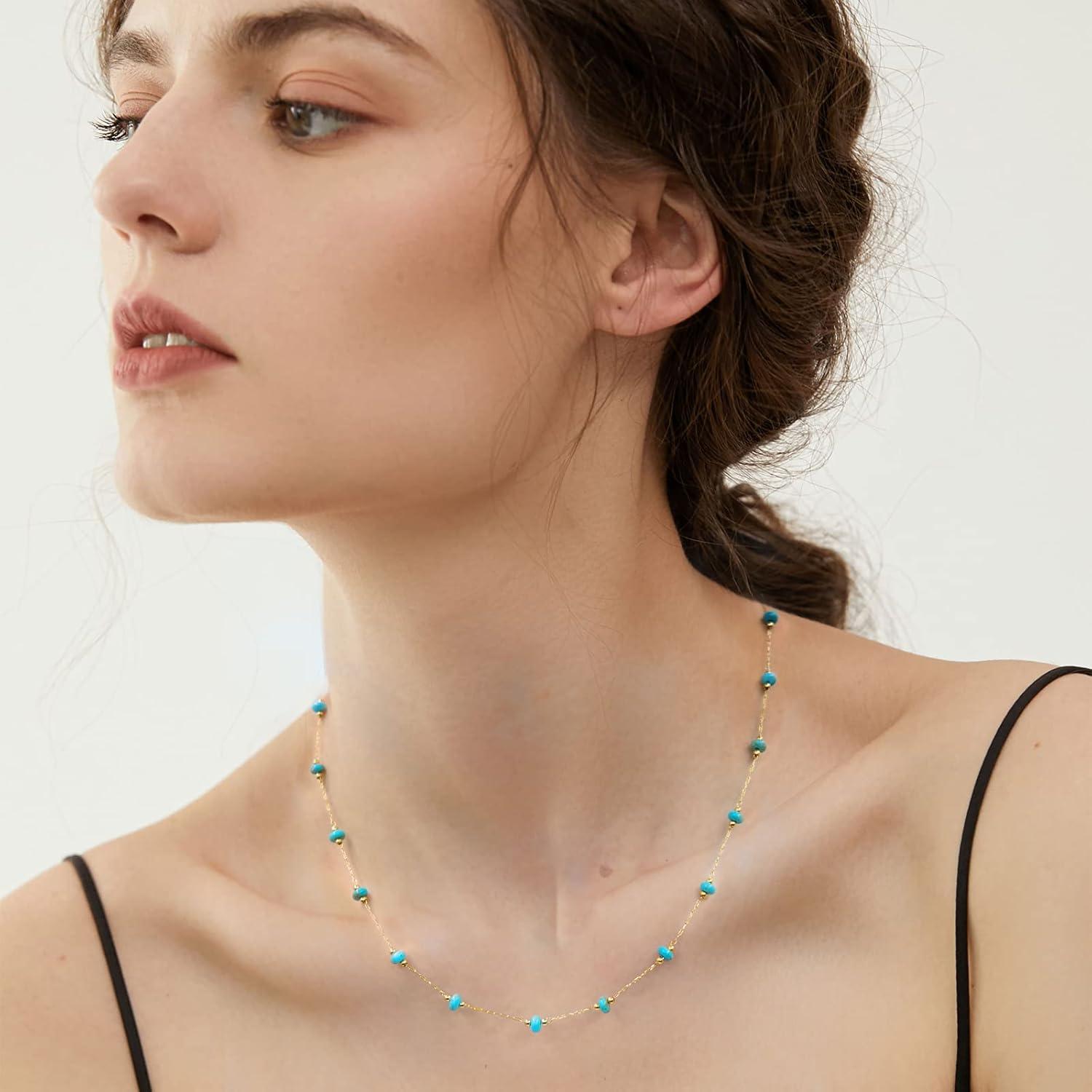 Collar Choker de Piedra Natural YADUDA - Baño Oro 18K