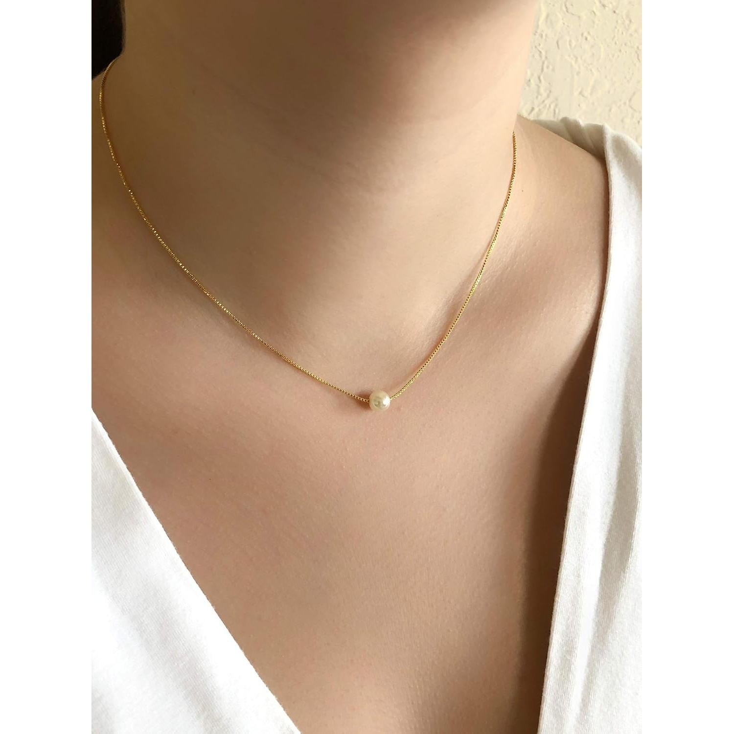 Conjunto Choker y Pendientes Perlas Simuladas Oro 18K