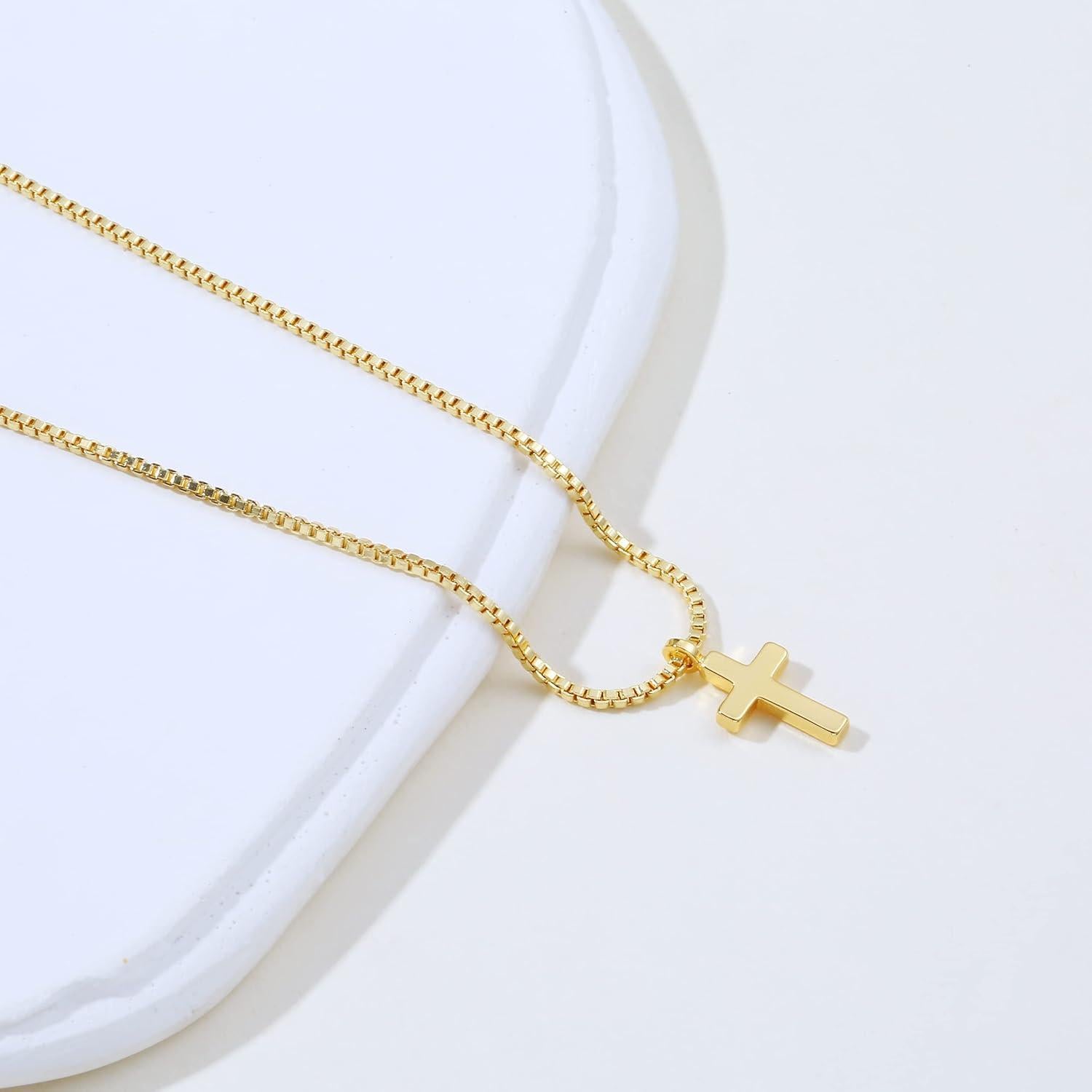 Collar Cruz de Oro 14K VIROMY para Mujeres 42 cm