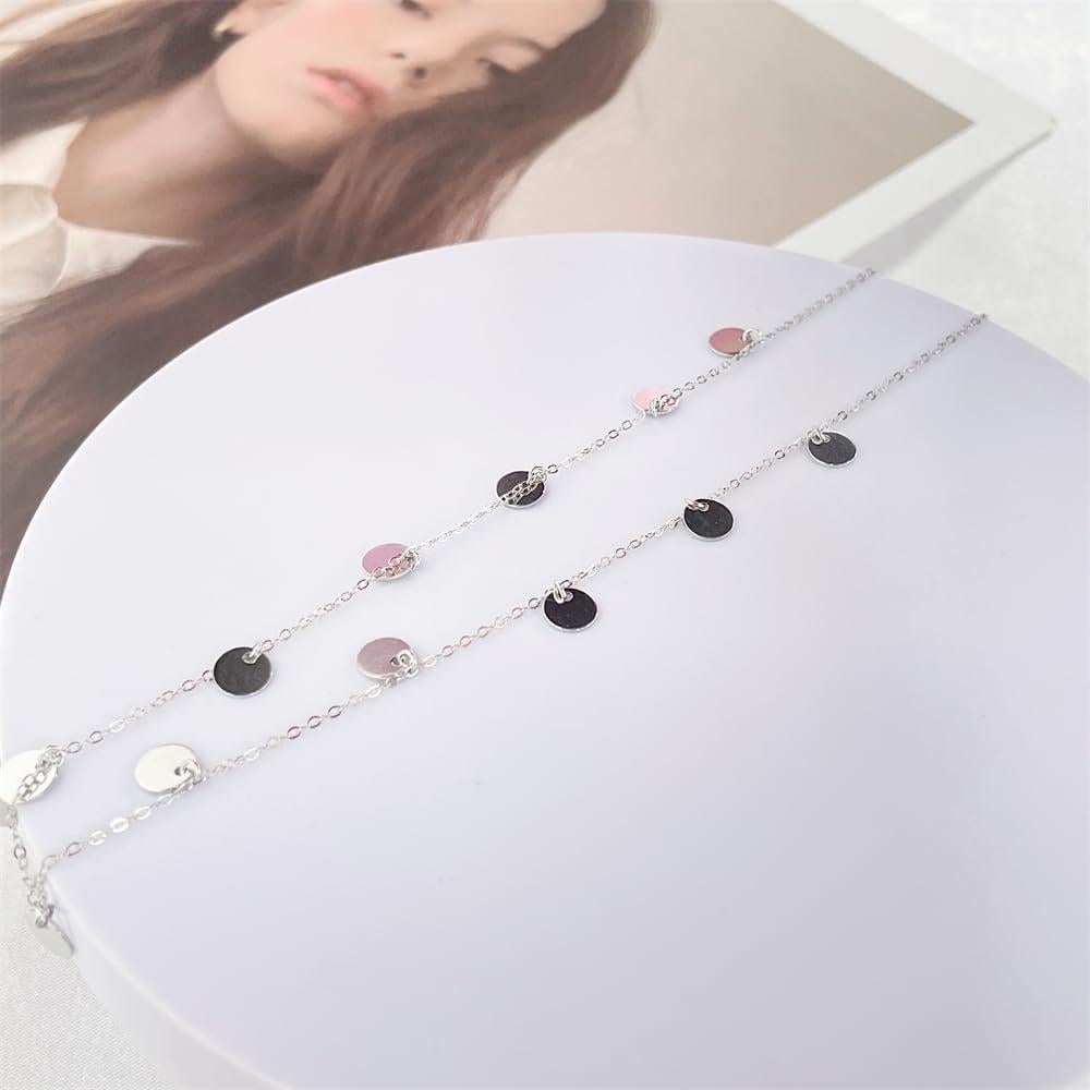 Collar Choker Minimalista de Plata Esterlina 925 con Disco