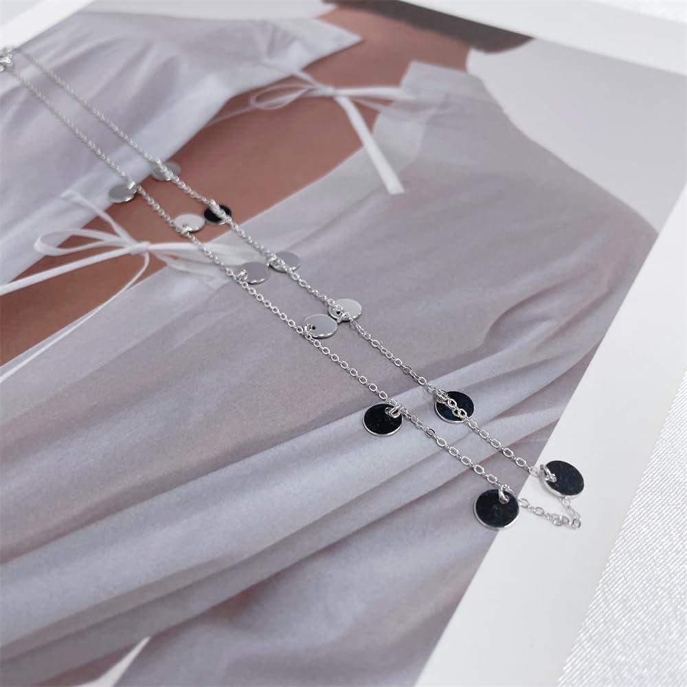 Collar Choker Minimalista de Plata Esterlina 925 con Disco