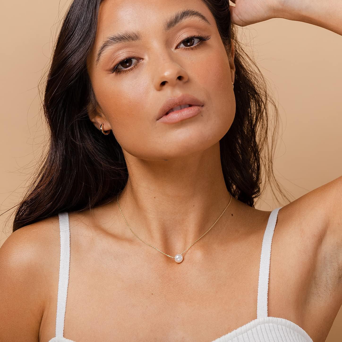 Collar Choker de Perla Cultivada PAVOI 40.64 cm Oro Rosa