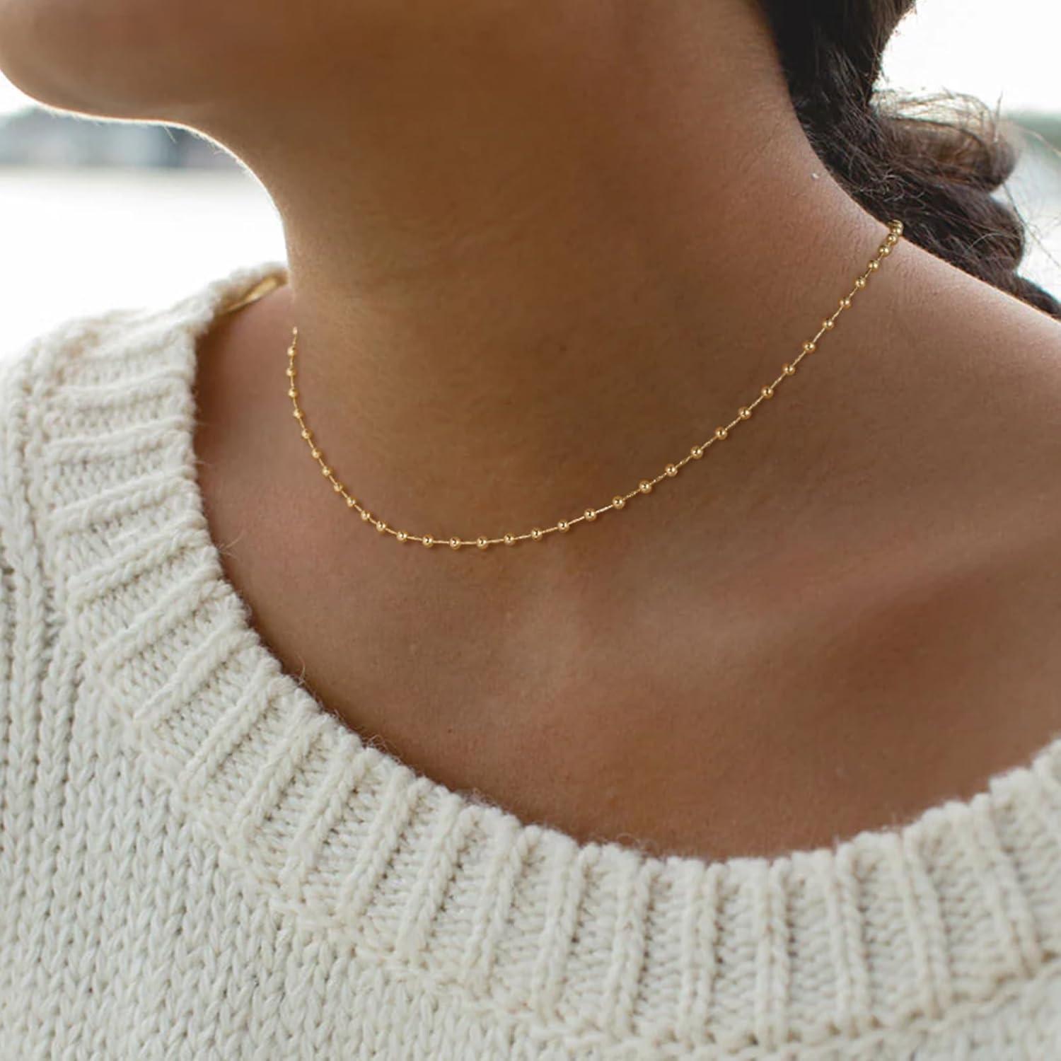 Collar Choker BENEIGE Gold 14K Baño de Oro Hipoalergénico