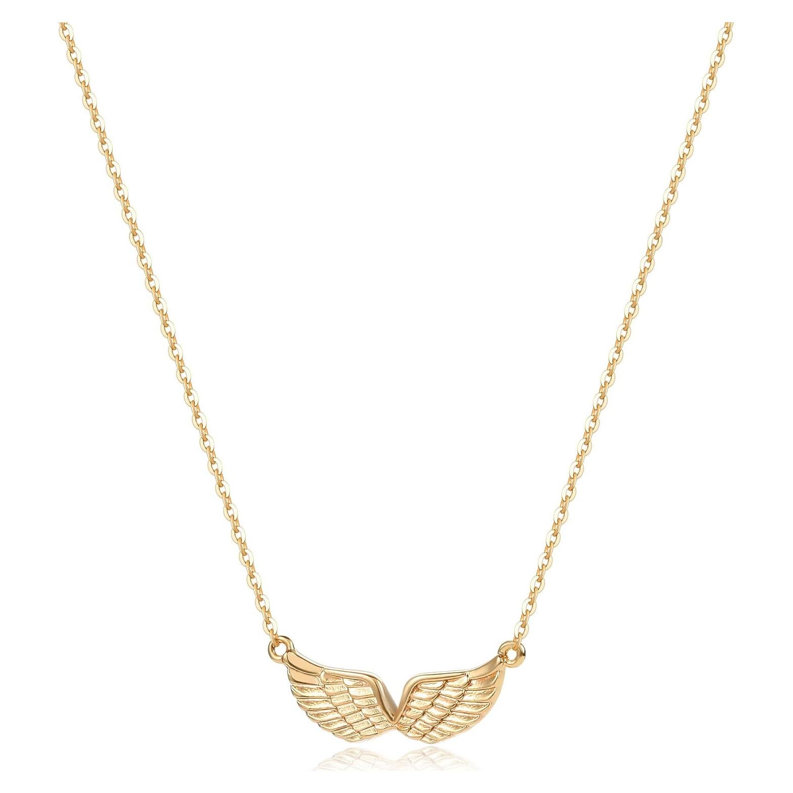Collar Colgante Alas de Ángel MEVECCO Oro 18K Ajustable 41.91-46.99 cm