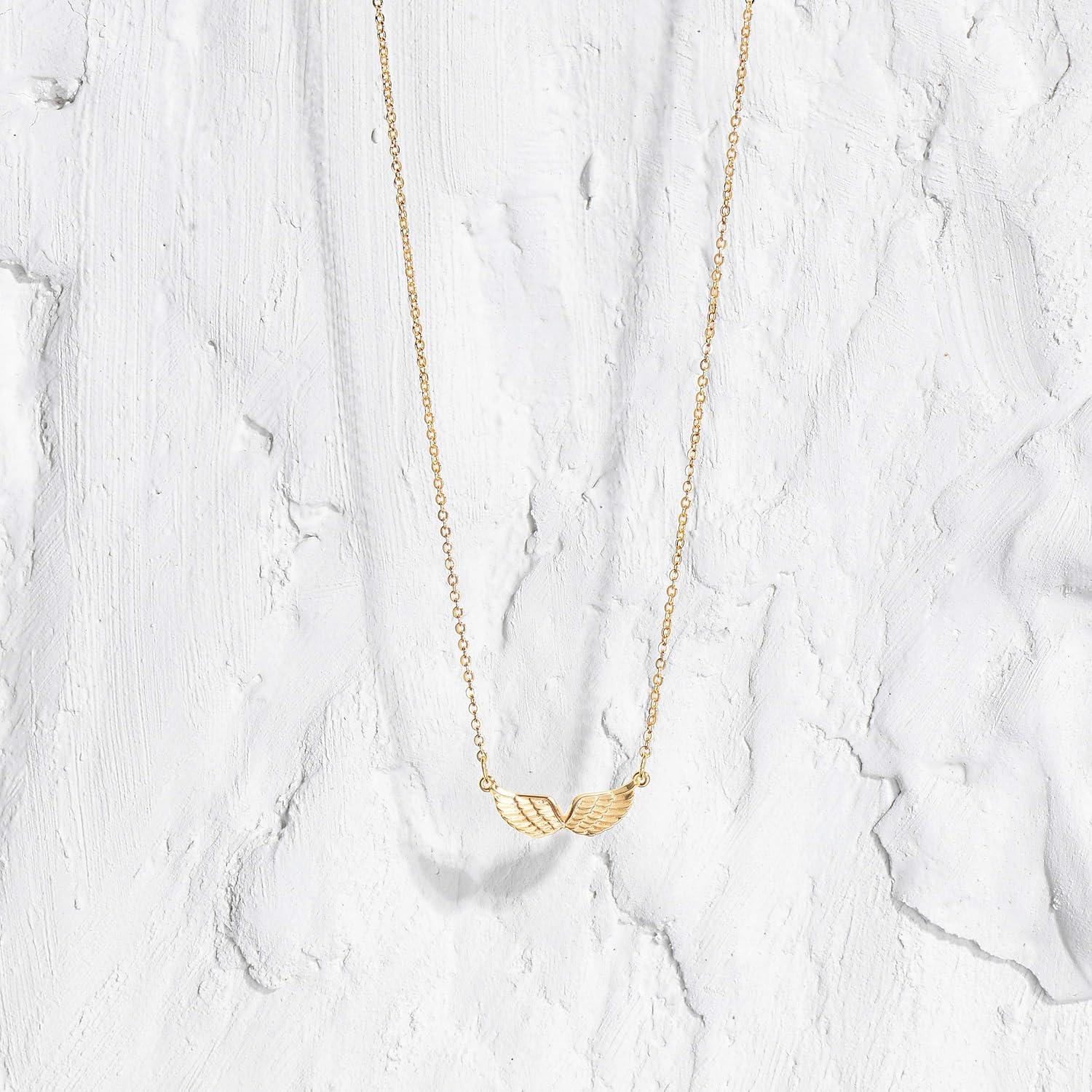 Collar Colgante Alas de Ángel MEVECCO Oro 18K Ajustable 41.91-46.99 cm