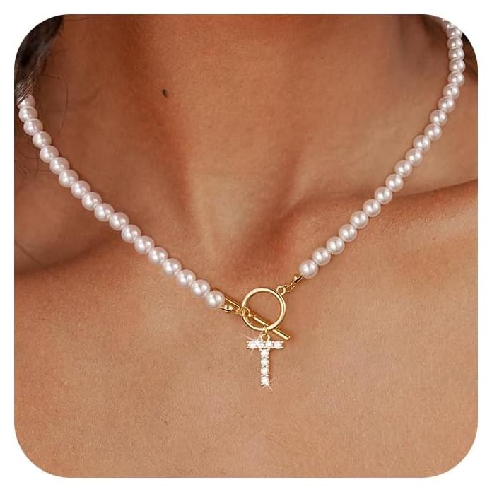 Collar de Perlas con Cierre de Palanca CAROVO para Mujeres 39.88 cm