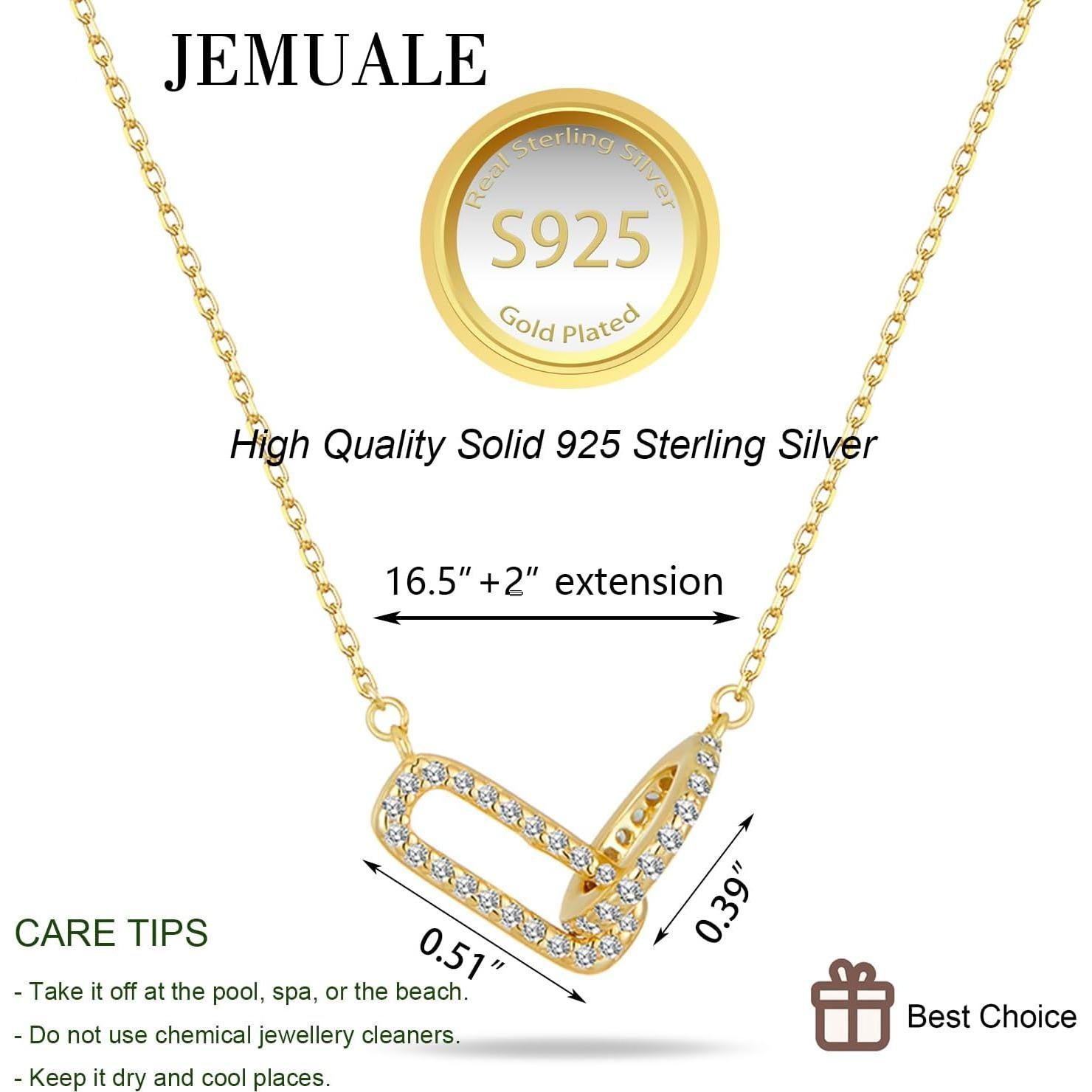 Collar de Oro y Plata Esterlina 925 con Colgante Enlazado 42 cm