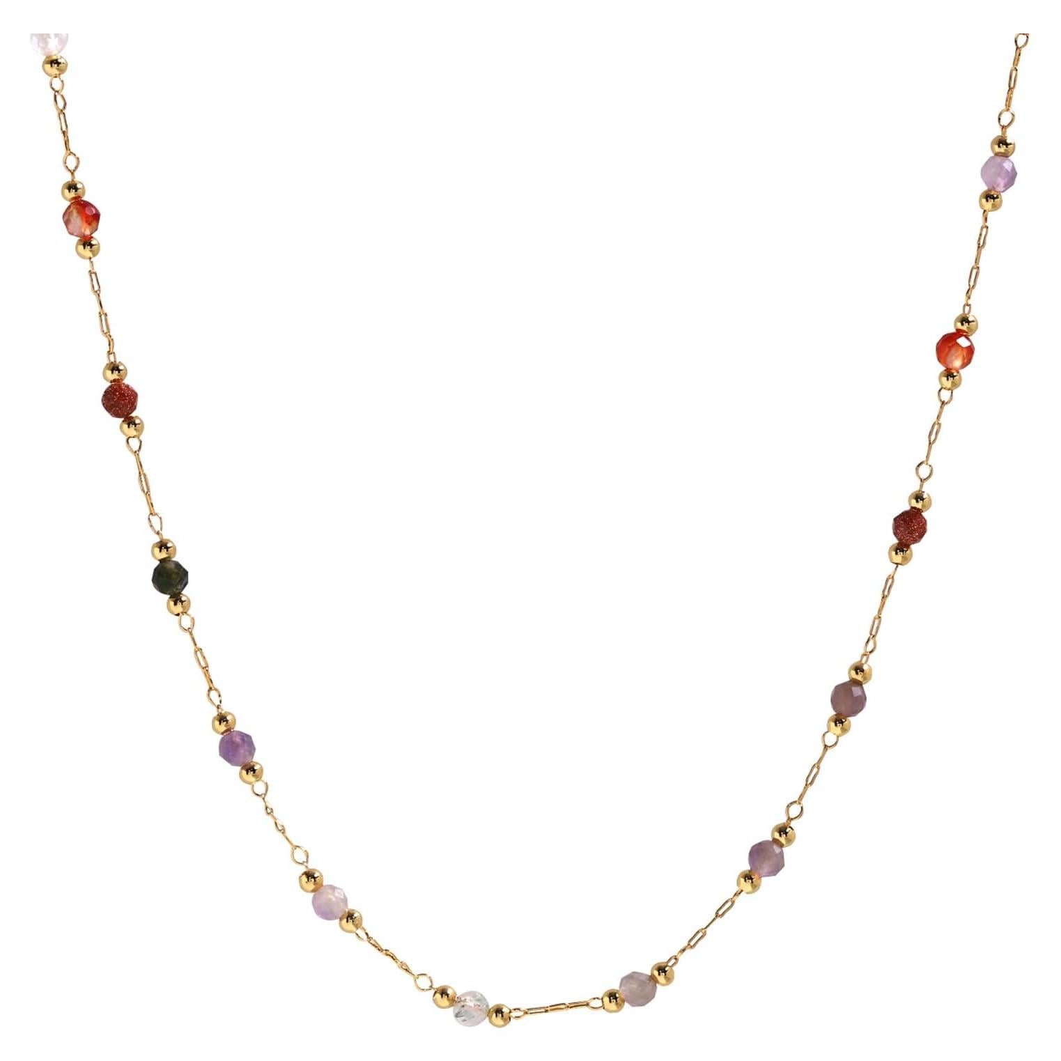 Collar Choker de Perlas Coloridas IVY TAILI Oro 18k 45cm