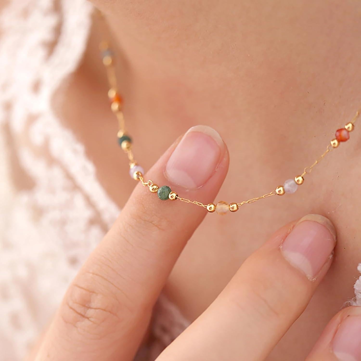 Collar Choker de Perlas Coloridas IVY TAILI Oro 18k 45cm