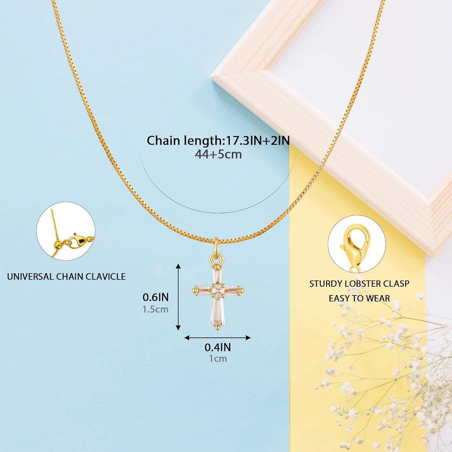 Collar de Cruz Chapado en Oro 18K para Mujeres - Joyería Minimalista