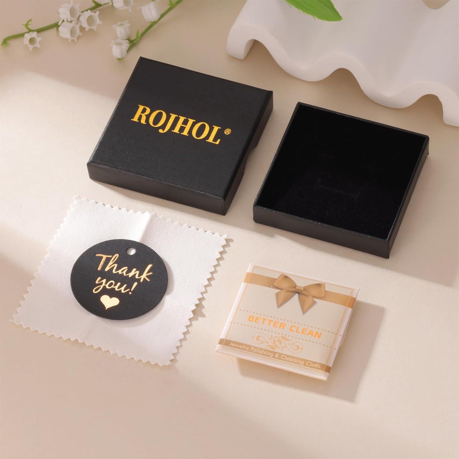 Collar Inicial de Oro de 18K ROJHOL para Mujeres - Ajustable