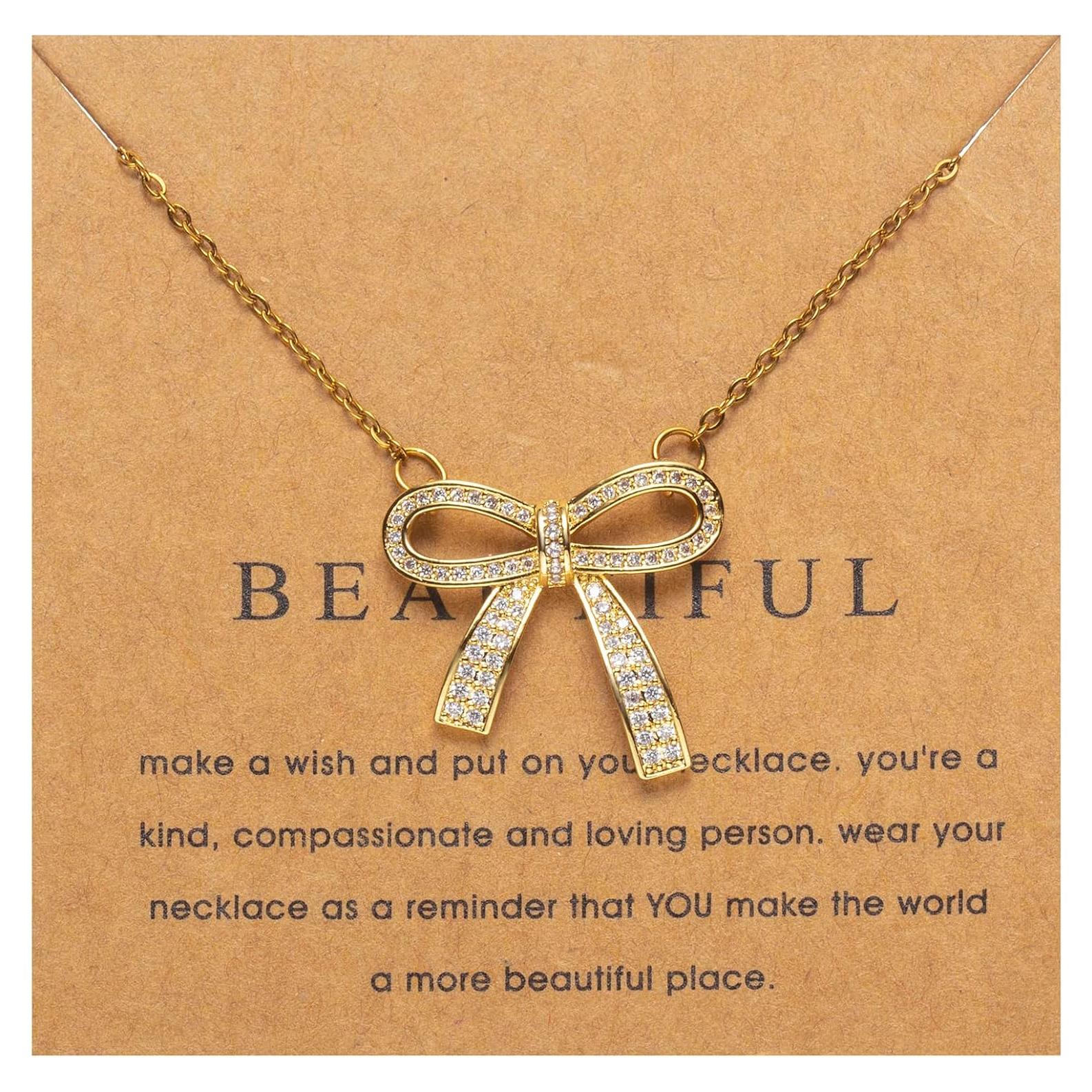 Collar Dainty Baño en Oro 18k para Mujeres Lazo 40cm