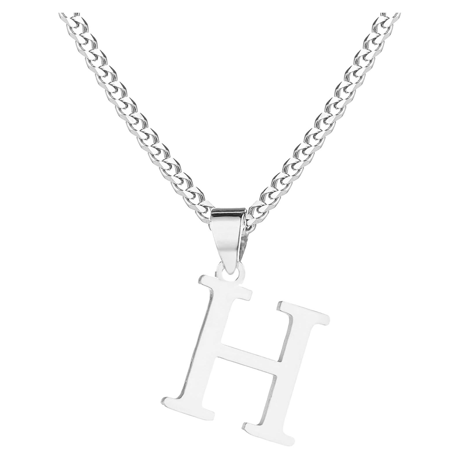 Collar Inicial de Acero Inoxidable Baño de Oro 14K 50cm