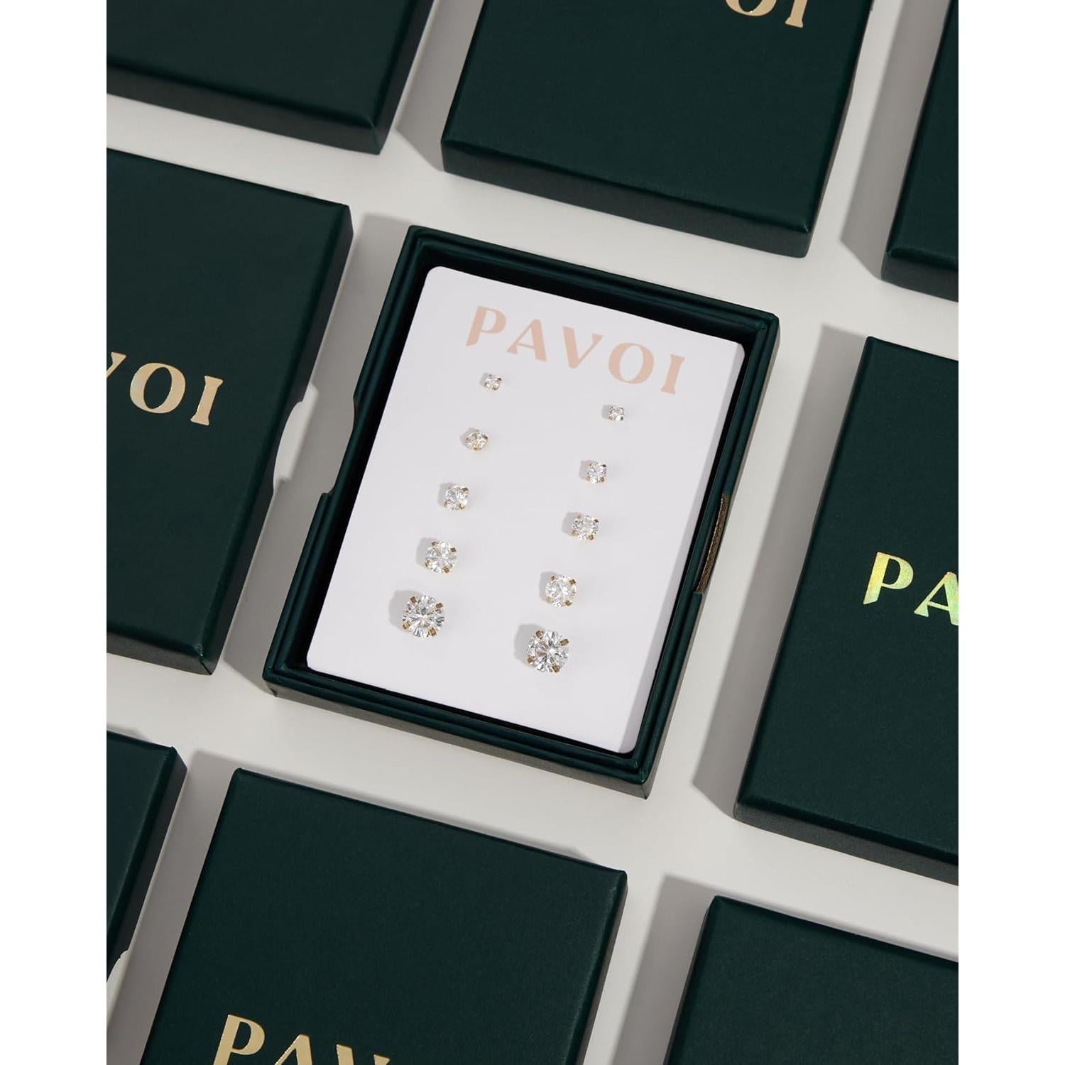 Collar Doble Placa Inicial PAVOI Baño Oro 14K con Circonita