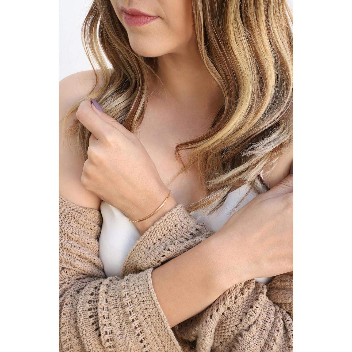 Pulsera de barra dorada 18K Pernnla Pearl para mujeres