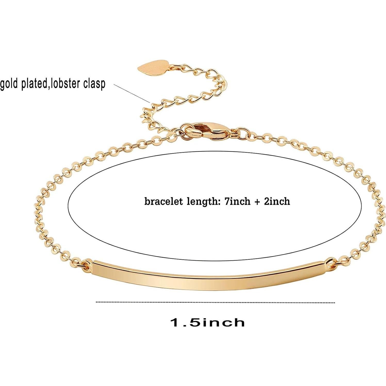 Pulsera de barra dorada 18K Pernnla Pearl para mujeres