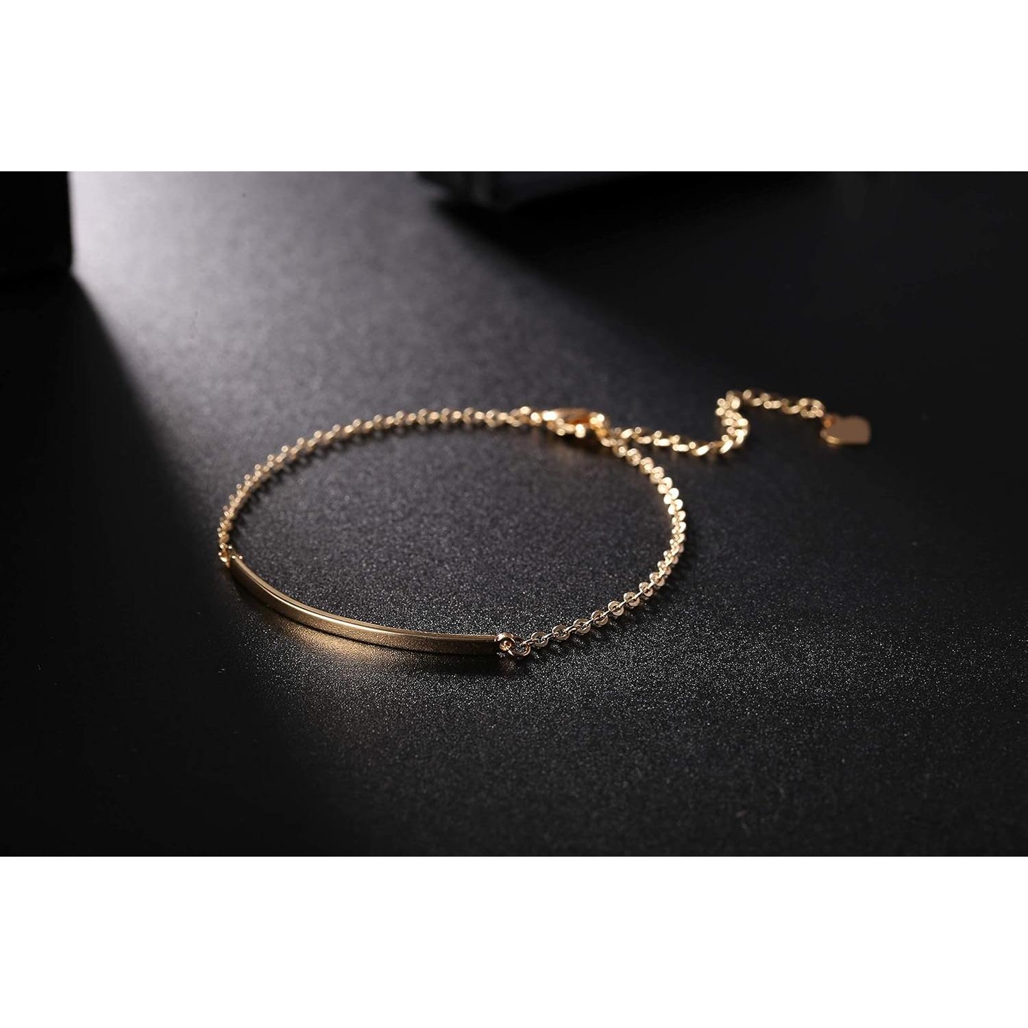 Pulsera de barra dorada 18K Pernnla Pearl para mujeres