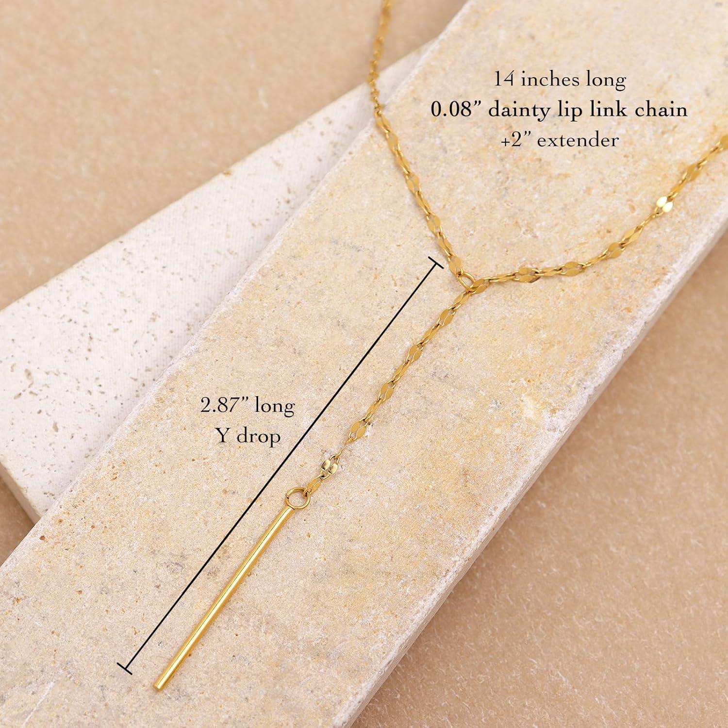 Collar Y dorado Jean Beau para Mujeres - Cadena Minimalista 14K