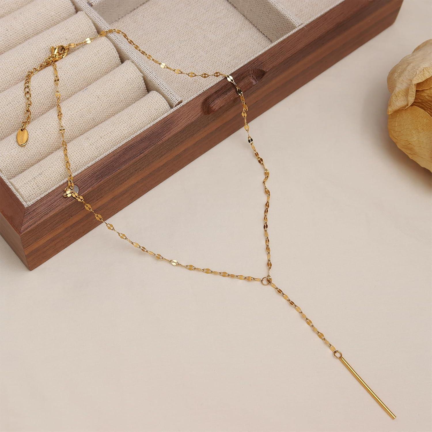 Collar Y dorado Jean Beau para Mujeres - Cadena Minimalista 14K