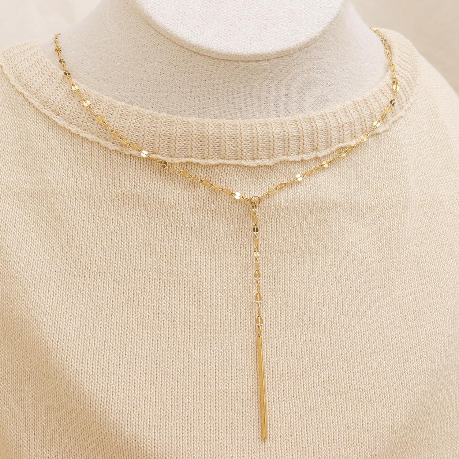 Collar Y dorado Jean Beau para Mujeres - Cadena Minimalista 14K