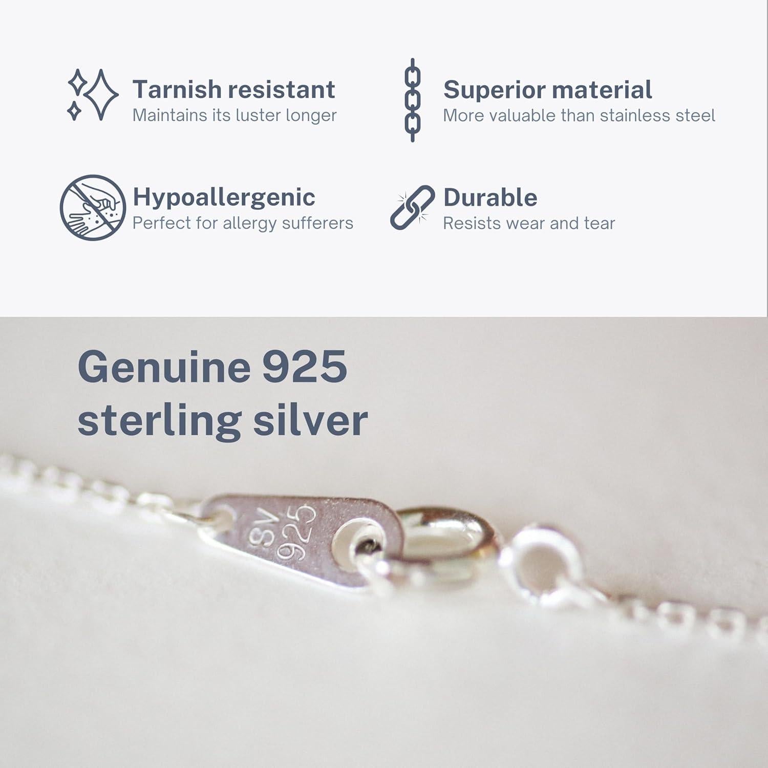 Collar de Cruz Plata Esterlina 925 para Mujeres 40-50 cm